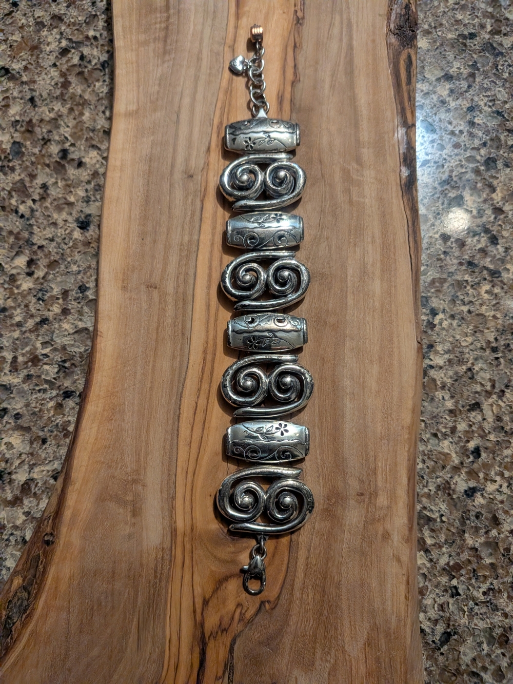 Brighton Pablo's Passion Bracelet Wide Panel Flowers & Scrolls